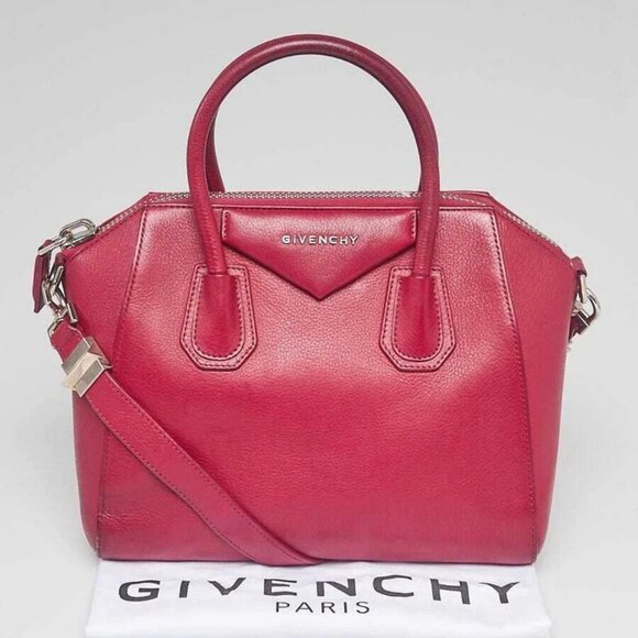 Givenchy Dark Red Sugar Goatskin Leather Small Antigona Bag - Picture 12 of 12